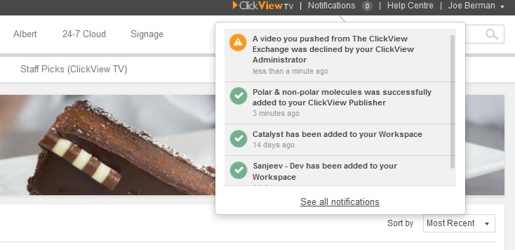 ClickView Push-To Notifications