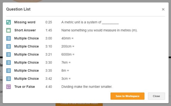 Interactive Video Questions