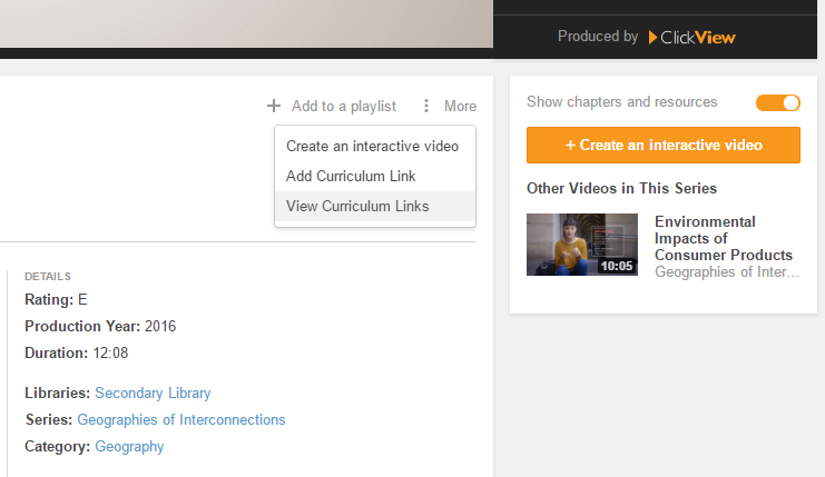 Video Curriculum Links