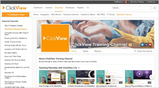 ClickView - Product Screenshots - Training Channel