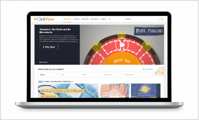 ClickView - Product Screenshots - Laptop Homepage